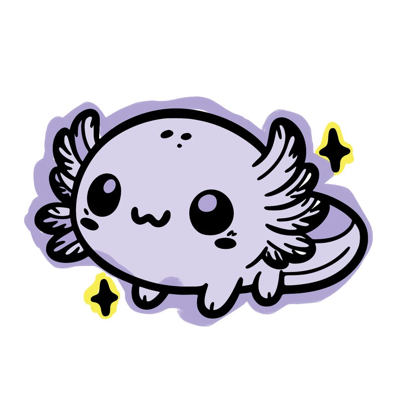 cute easy baby axolotl
