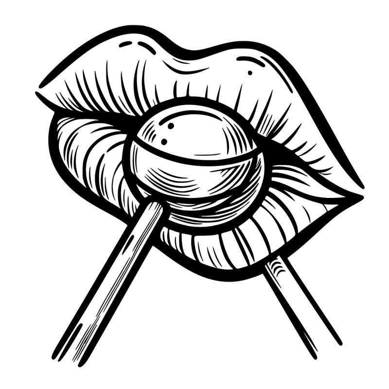 lips with lollipop