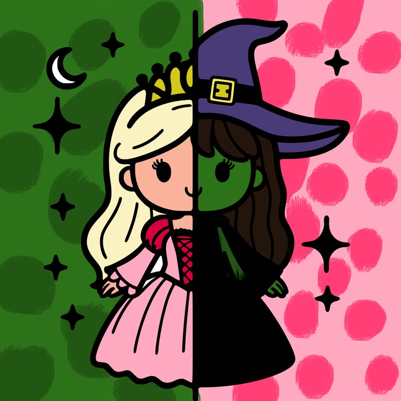 split princess and witch