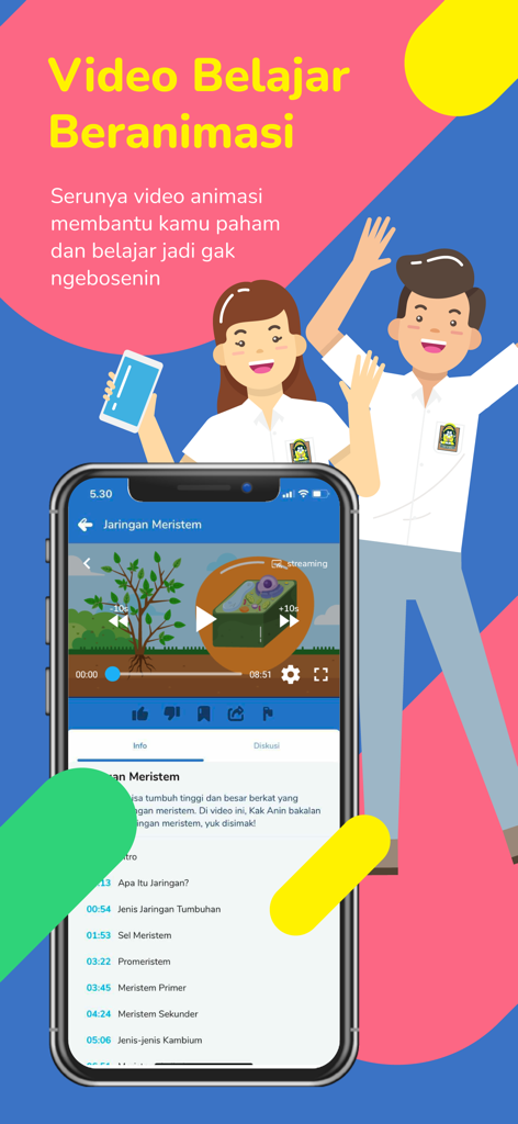 Animated biology lesson on Pahamify app screen