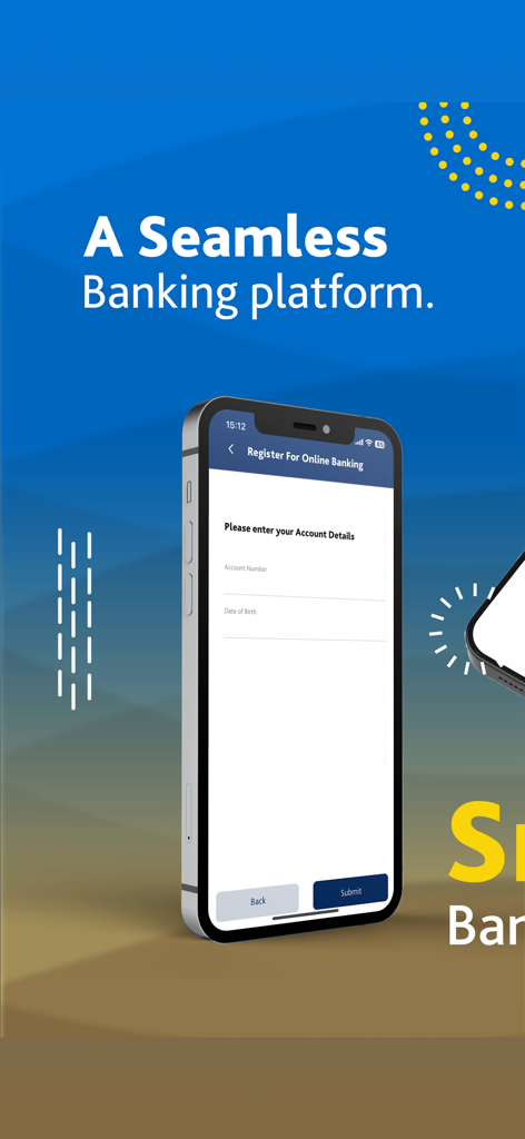 Exim Online Banking - Personal - Registration screen for the Exim Online Banking Personal app on a mobile device