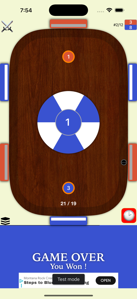 Super 28 - Super 28 card game interface showing a game over victory message