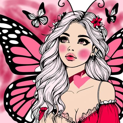 butterfly fairy realistic girl