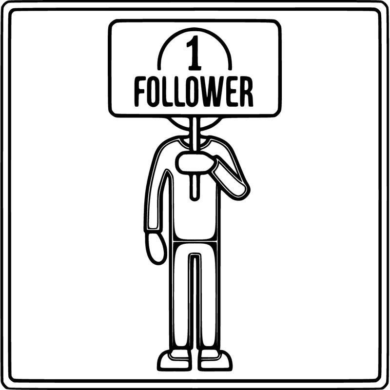 pls 1 follower sign with person holding it