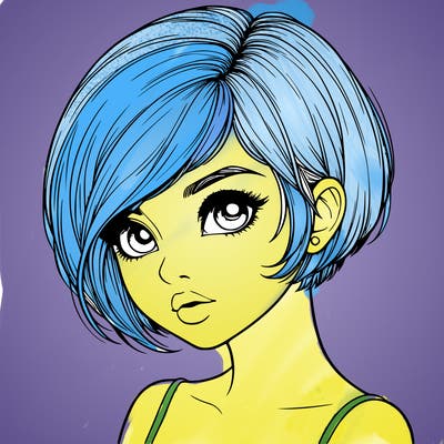 realistic girl with really short hair