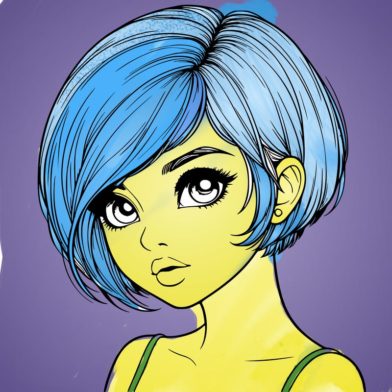 realistic girl with really short hair