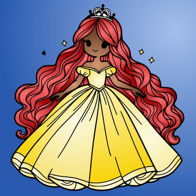 princess with flowing dress