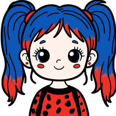 girl with pigtails