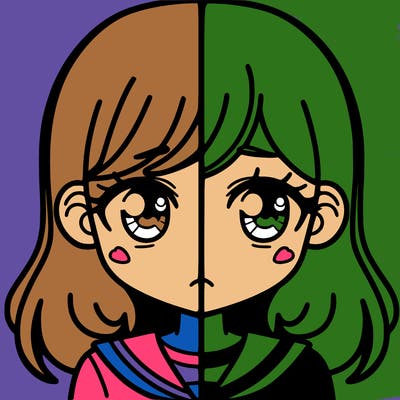 a split of a girl