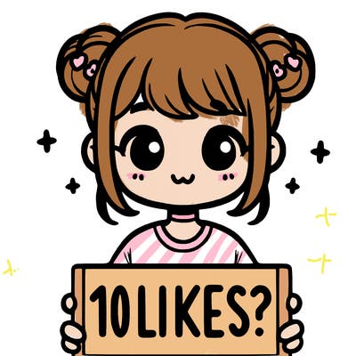 cute girl that is holding a sign that says 10 likes?