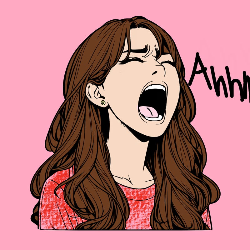 screaming realistic, girl