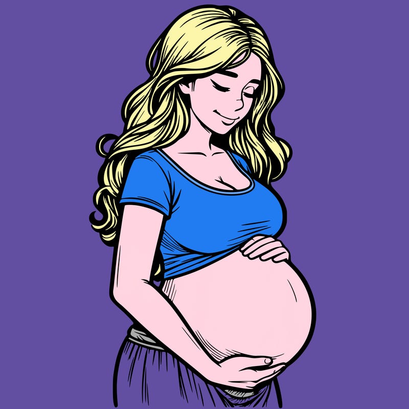 woman heavily pregnant realistic
