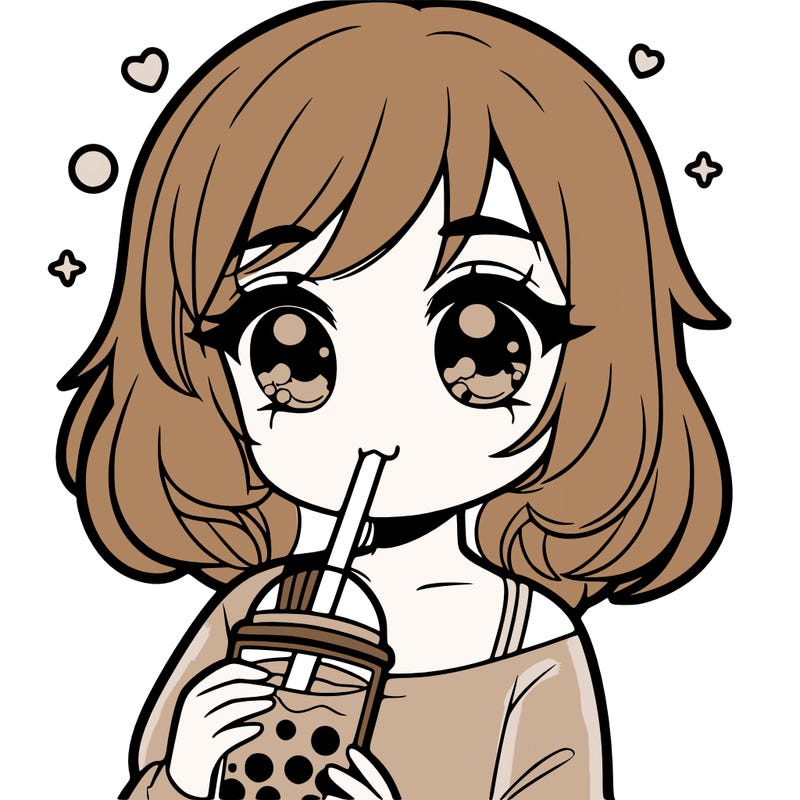 girl drinking boba