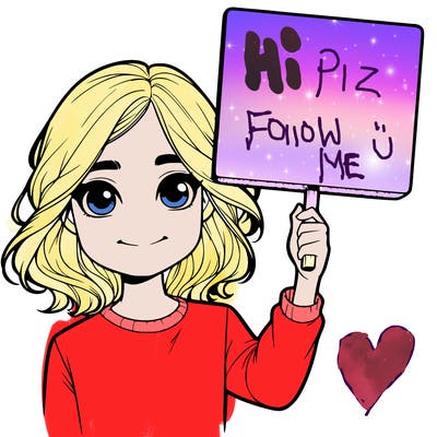 realistic girl holding up a sign