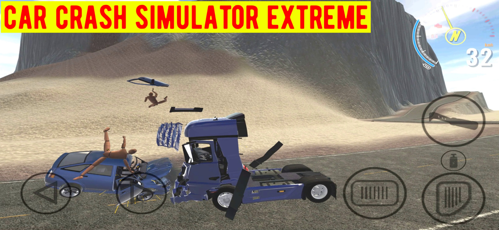 Car Crash Simulator Extreme - Realistic truck and car collision with debris and dummies in Car Crash Simulator Extreme