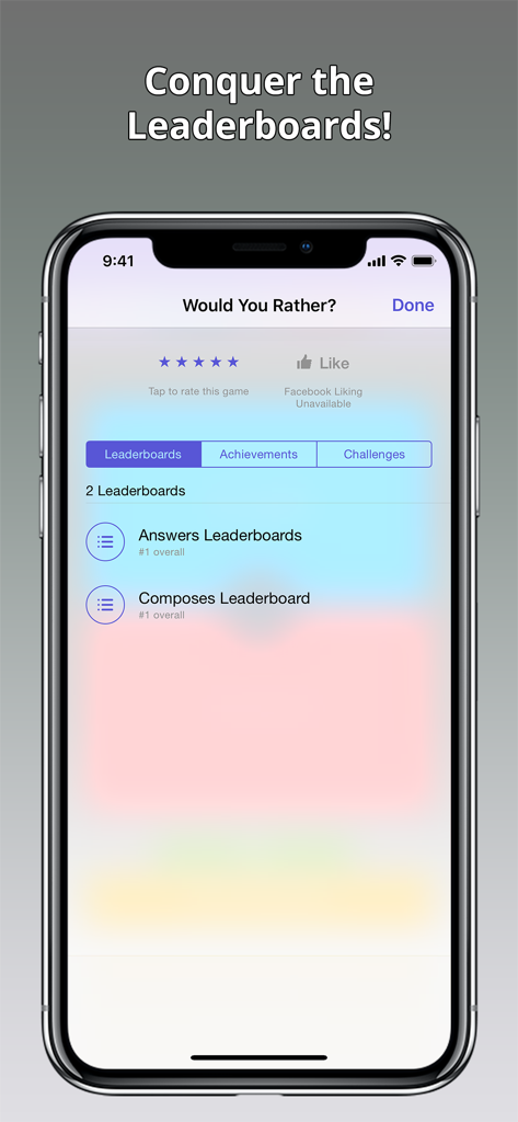 Would You Rather? Viral Game - Leaderboard menu in the Would You Rather Viral Game app