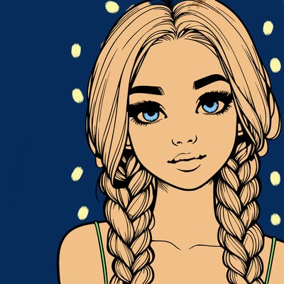 realistic girl with braids