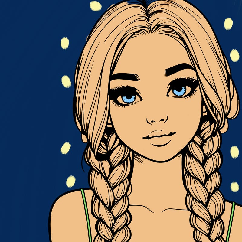 realistic girl with braids