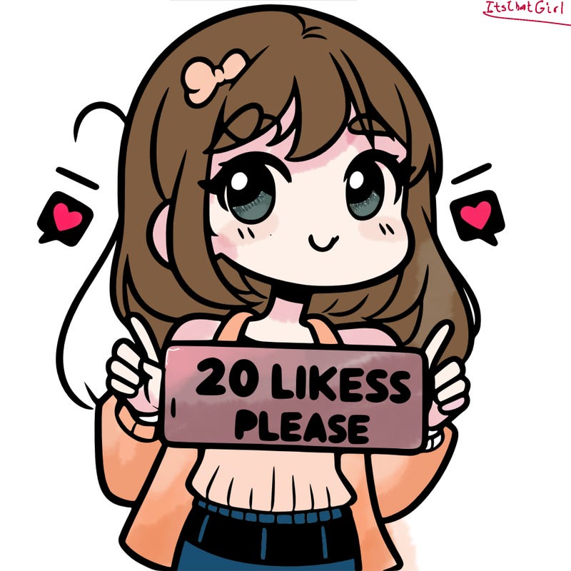 a girl saying 20 likes please
