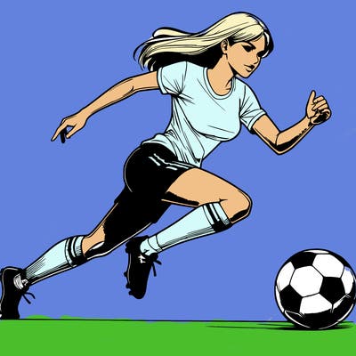 realistic woman playing soccer