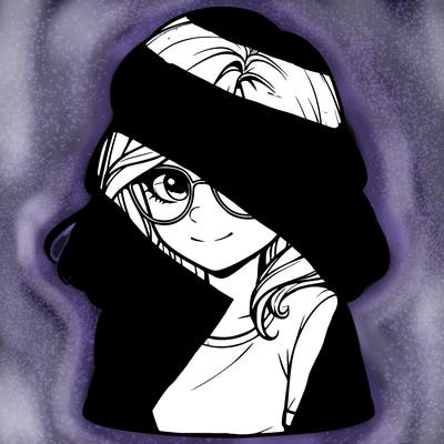 realistic girl with glasses