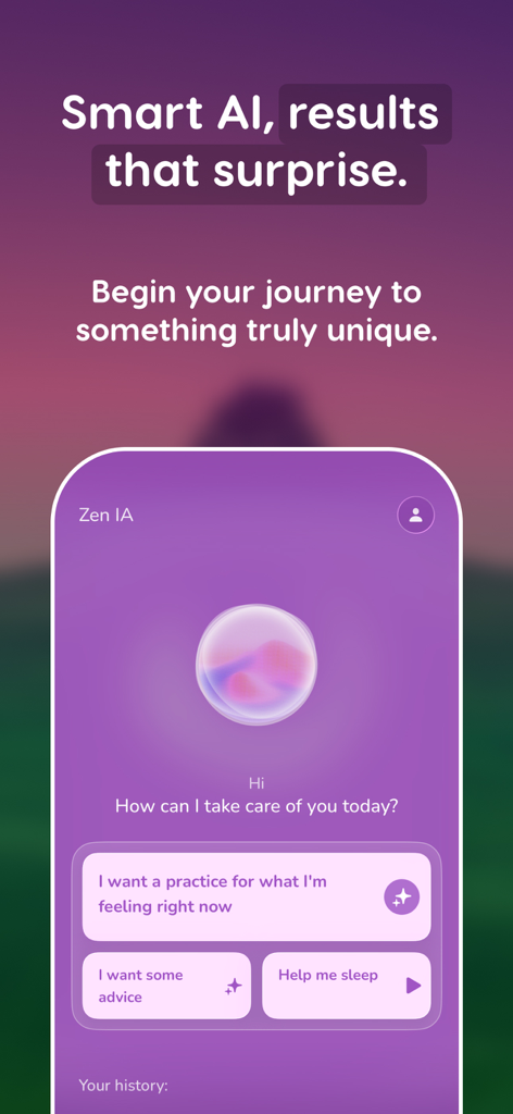 개인 맞춤형 명상 및 수면 도움을 위한 Zen 앱 스마트 AI 인터페이스
