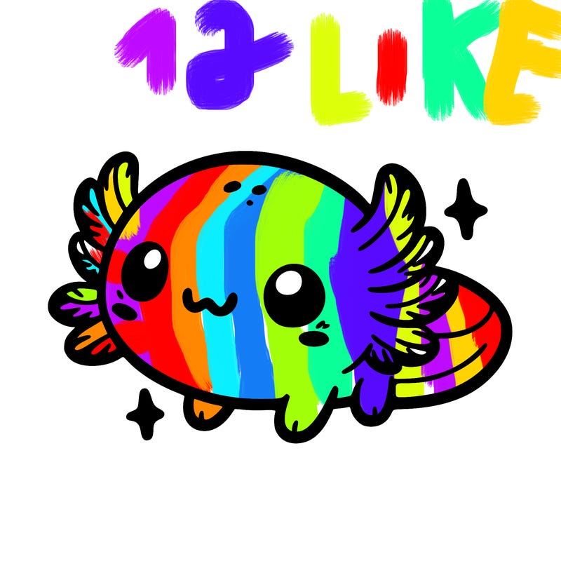 cute easy baby axolotl