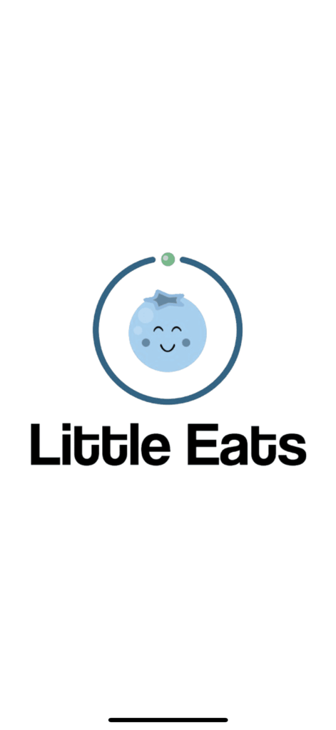 Little Eats - BLW Meal Planner - Little Eats app splash screen featuring a smiling blueberry logo and the brand name.