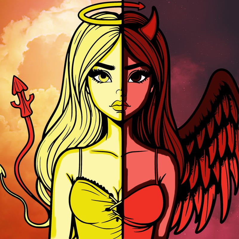 devil vs angel realistic girl