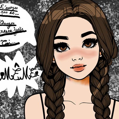 realistic girl with braids