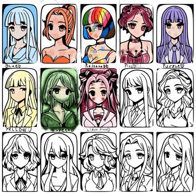 girls that look diffrent anime