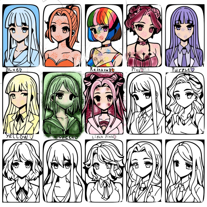 girls that look diffrent anime