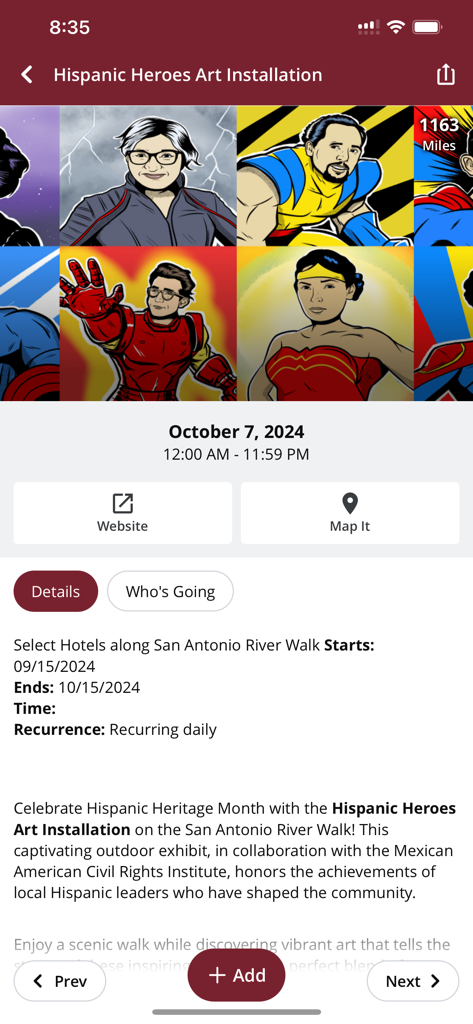 Visit San Antonio TX - サンアントニオ・リバーウォークでの「ヒスパニック・ヒーローズ・アート・インスタレーション」イベントページ。スーパーヒーロー風の肖像画が特徴。