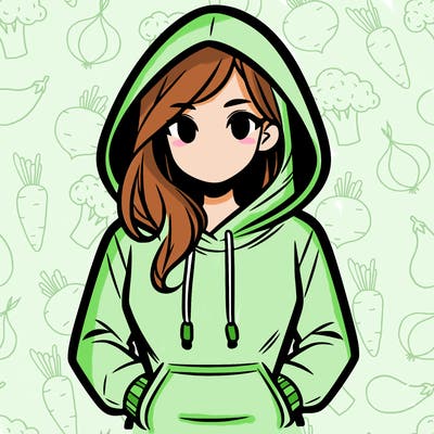 a woman wearing a hoodie