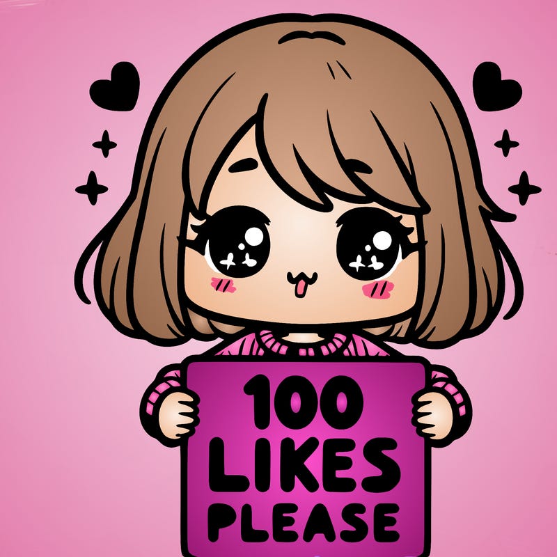 cute girl holding a sign saying 100 likes please