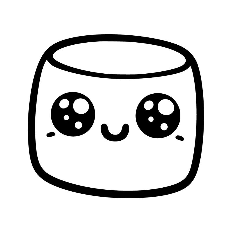 marshmallow with cute eyes