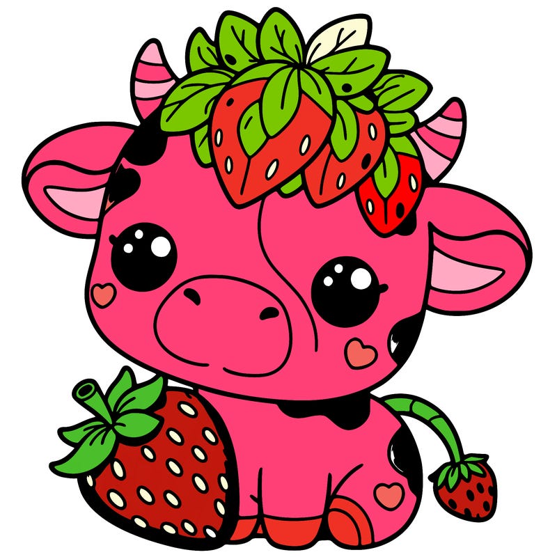 cute strawberry cow
