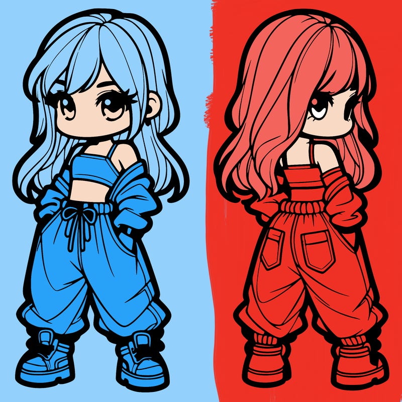 girl in crop top and baggy pants