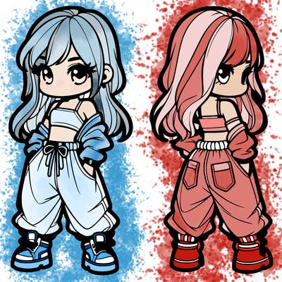 girl in crop top and baggy pants