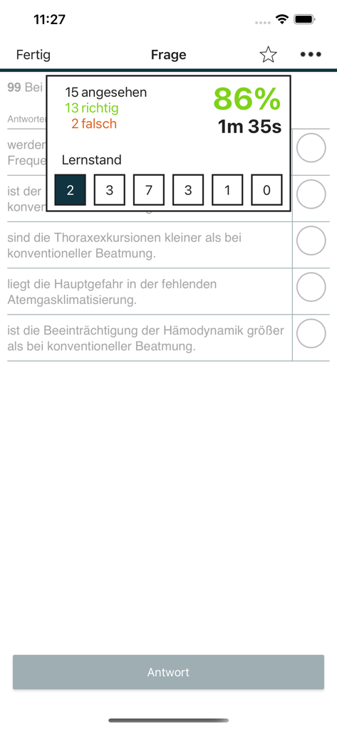 IU-BrainYoo - IU-BrainYoo mobile app interface showing quiz performance statistics and learning progress