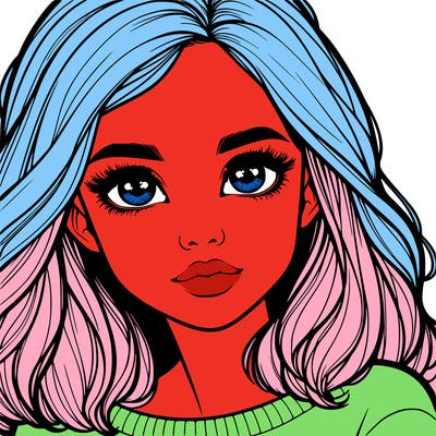 realistic girl whith cute eyes