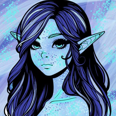 elf girl realistic dark fantasy