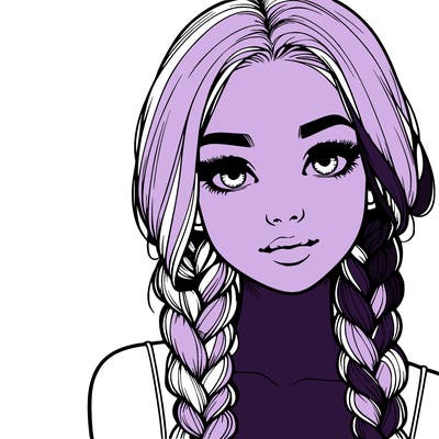 realistic girl with braids