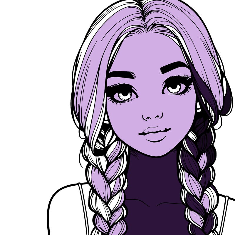 realistic girl with braids