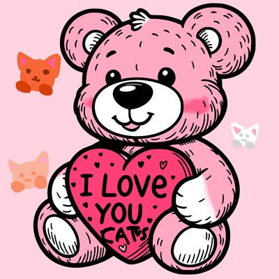 teddy bear holding an i love you heart