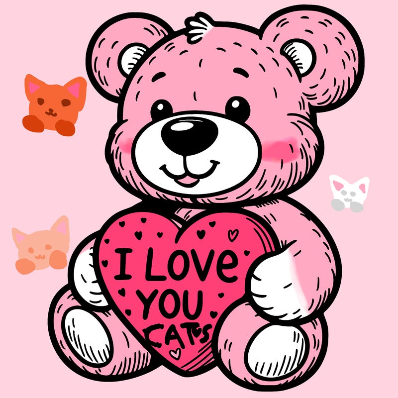 teddy bear holding an i love you heart