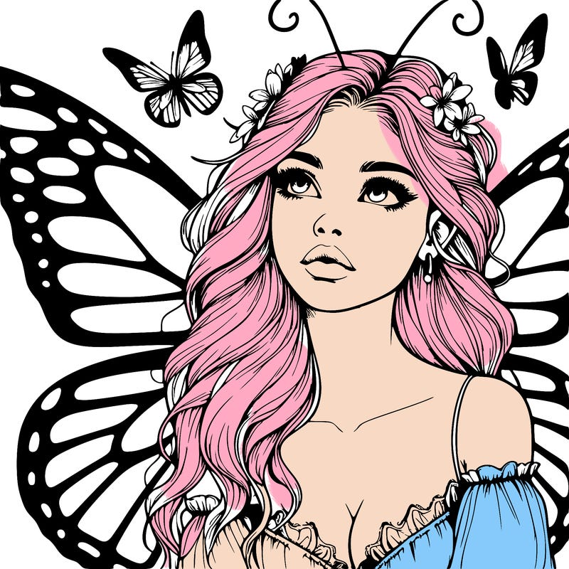 butterfly fairy realistic girl