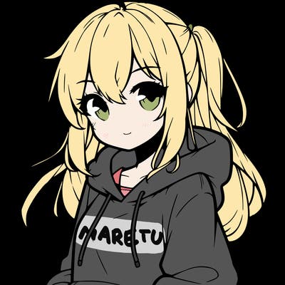 anime girl wearing hoodie