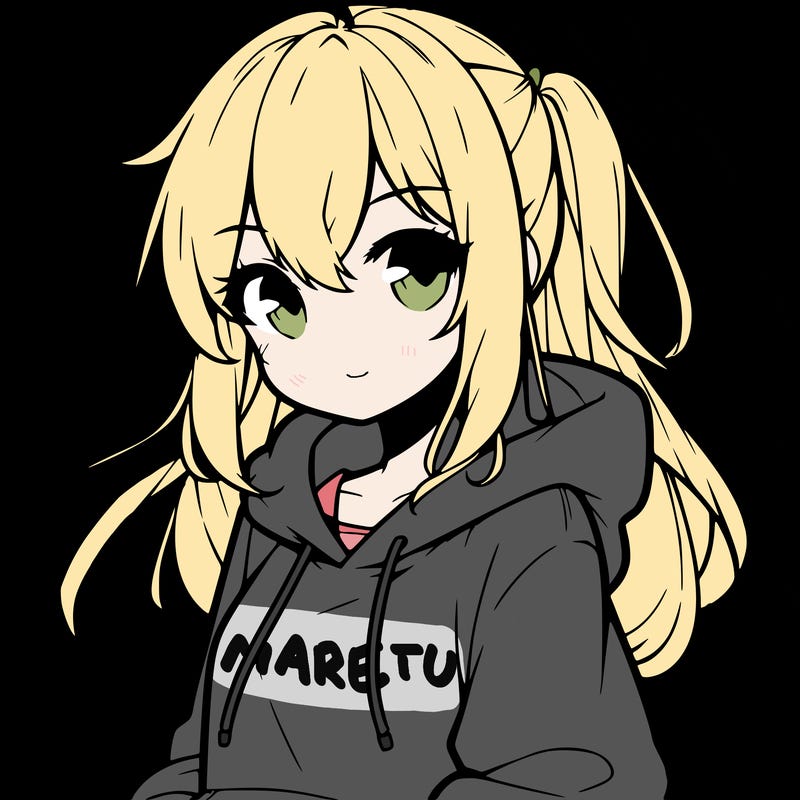 anime girl wearing hoodie