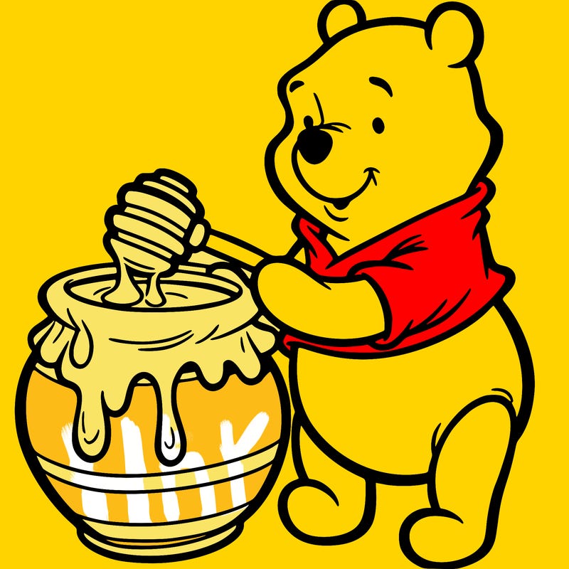 pooh bear with honey